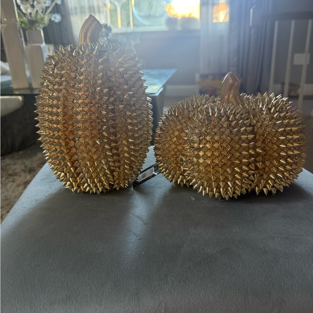 Z Gallerie Gold Spiked Pumpkins